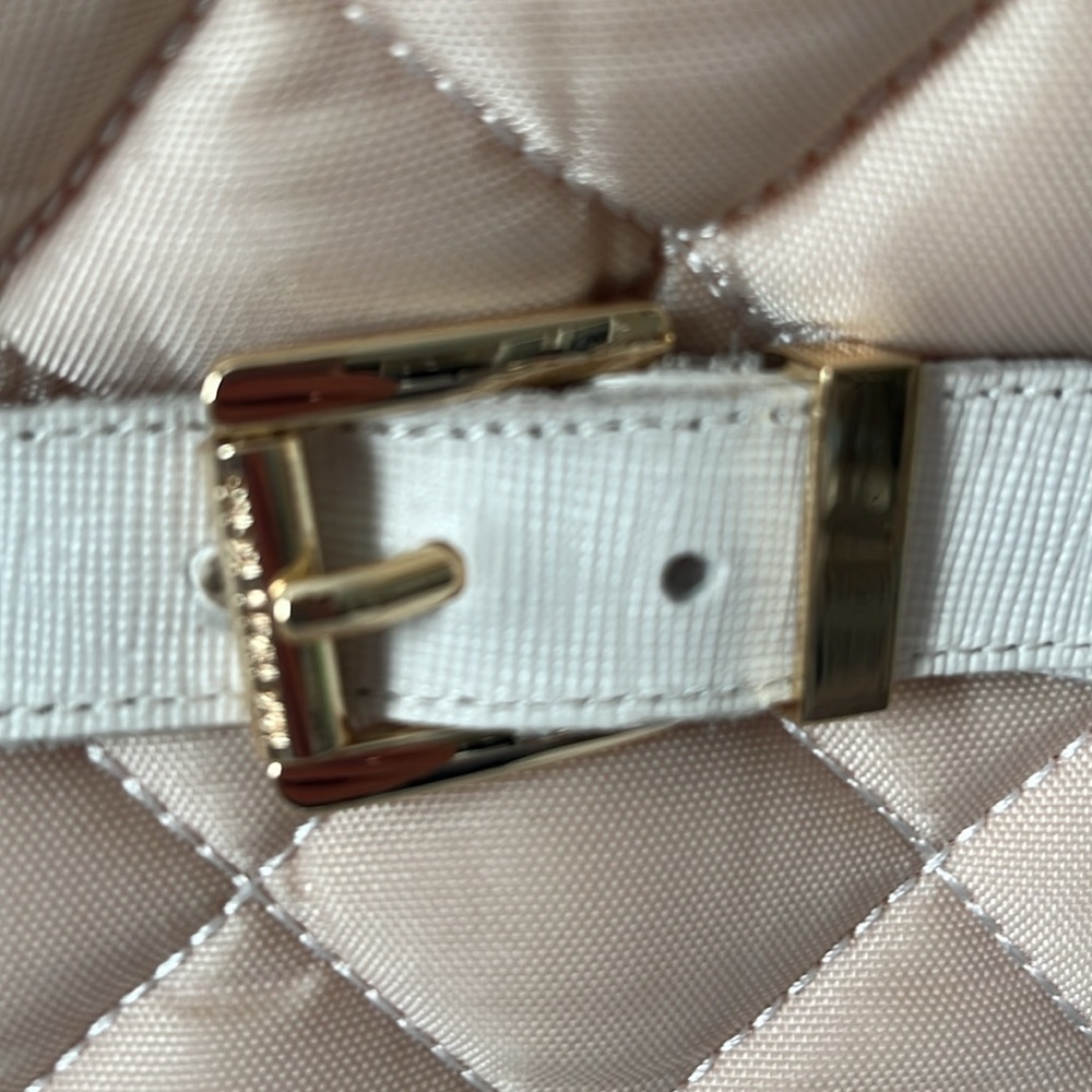 Michael Kors Fulton Quilted Rubber boots Size 10 Beige Cream Gold Like new - Picture 13 of 16
